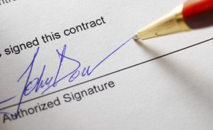Signature on real estate contract